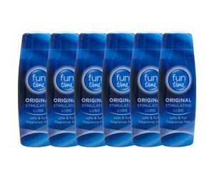 6 x Fun Time Original Stimulating Sex Lube Water-Based Gel 75ml