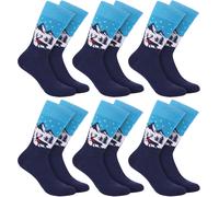 6 x Funny Reindeer Sock Christmas Socks Mens X-Mas Gift Idea One Size UK 6-11
