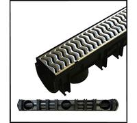 6 x Galvanized Drainage Channel Fernco Heelguard 1m Lengths Storm Drain Channel Linear 13cm High by 12cm Wide Water Rain Storm Shower Wetroom Garden Driveway 1m