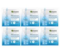 6 x GARNIER MOISTURE + FRESHNESS HYDRATING TISSUE MASK GREEN TEA HYALURONIC ACID
