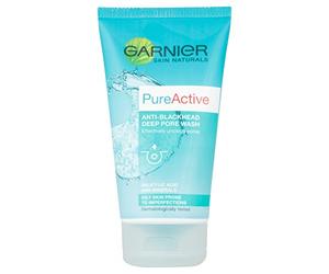 6 x Garnier Skin Naturals Pure Anti-Blackhead Deep Pore Wash 150ml
