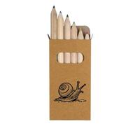 6 x 'Giant African Snail' Short 85mm Pencils/Coloured Pencil Set (PE00062824)