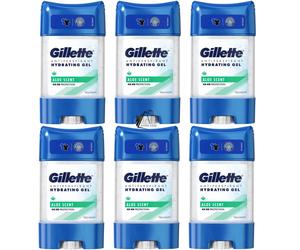 6 x Gillette ALOE SCENT Deodorant Antiperspirant Clear Gel Stick 70ml - NEW