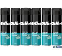 6 X Gillette Classic Sensitive Skin Shaving Gel Lightly Fragranced 200ml