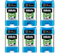 6 x Gillette POWER RUSH Deodorant Antiperspirant Clear Gel Stick 70ml - NEW