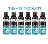 6 x Gillette Sensitive Skin Shaving Foam 200ml - Original Scent Bundle