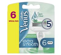 6 x Gillette Venus Extra Smooth Sensitive Womens Razor Blade Refills Skin Elixir