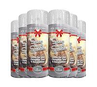 6 x Glitter Christmas Silver Spray Paint 200ml / 1x Pair of Disposable Gloves Decorative Creative Art and Craft by Swiss Signature