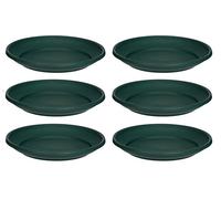 6 x Green Plastic Saucer 27cm