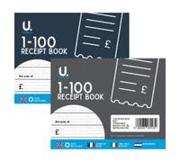6 x Half Size Duplicate Receipt Book Numbered Cash 1-100 Pages Pad Carbon Invoice
