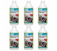 6 x HG Drain And Plug Unblocker Blockages Effectively Liquid Cleaner - 1Litres