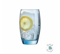 6 x Hi ball Tumbler, Salto Ice Blue Glasses, 12¼oz / 350ml Drinking Glasses