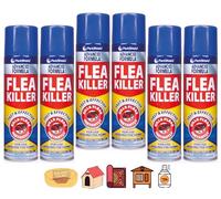 6 x Household Flea Spray 200ml | Kills Fleas Instantly | Flea Treatment for Home, Carpets, Dog Beds, Pet Beds, Kennels, Hutches & Soft Furnishings | Tick Protection Included