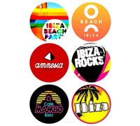 6 x Ibiza Clubs Party Pack Edible Wafer or Icing Cupcake Toppers Nightclub Themed Party Cake Decorations Perfect For Brownies Cookies Muffins & More! (Edible Wafer Card)