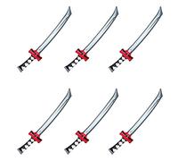 6 x Inflatable Ninja Swords for Kids - 74cm Samurai Sword Set - Inflatable Swords Multipack for Party Bags - Roleplay Fancy Dress Costume Accessories - Photo Booth Games Decorations - Katana Set