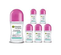 (6 x Invisible ) 6 x 50ml Garnier Mineral Women Roll On Anti Perspirant Deodorant (6 Types)