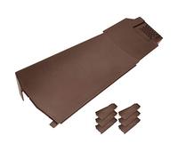 6 x Klober Contract Dry Verge Unit Pack for Gable/Apex Roof Tile Plastic End Cap - Right, Brown