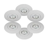 6 x Knightsbridge Downlight Spotlight Hole Converter/Conversion Kits GU10 & MR16 White Finish