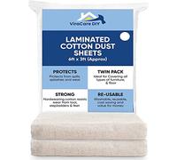 6 x Laminated Cotton Dust Sheets for Painting & Decorating 6'x3' (1.8mx0.9m) | Paint Sheets | Drop Cloth | Reusable