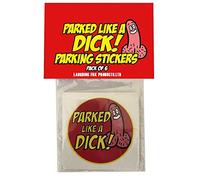 6 x Large Joke Car Parking Tickets Stickers - Parked Like A D*CK