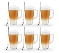 6 X Latte Coffee Glasses Cappuccino Lattes Tea Glass Cups Hot Drink Mugs