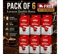 6 x Lavazza Qualita Rossa Ground Coffee 250g Italian Coffee Blend (1.5kg)