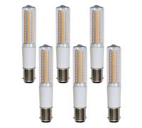 6 x LED Bulb Tube T18 8.5W = 80W B15d Clear Genuine 1100lm Warm White 3000K [EEK: D]
