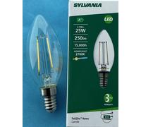 Sylvania Filament candle LED bulb E14 ToLEDo Filament 2.5W 827 clear