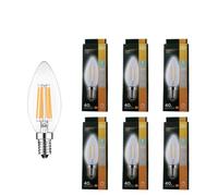 6 X Led Filament 4.5W Candle Light Bulb SES Warm White Dimmable 40W Equivalent for Any Space | Energy Saving Lamps Bulb for Daily Use | Suitable for Ceiling Lights and Decorative Home Lighting