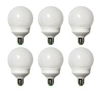 6 x LightMe ESL Energy Saving Lamp G95 Globe 15W E27 798lm 827 Warm White 2700K