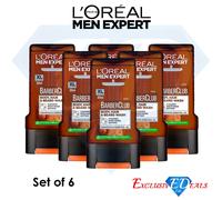 6 x L'oreal Men Expert Shower Gel Barber Club 300ml Cedarwood Essential Oil