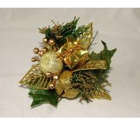 6 x Luxury Gold Christmas Picks - Bauble Parcel & Apple - Wreaths Garlands Floristry by A1-Homes