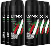 6 x Lynx 48 hrs Deodorant Body Spray 150ml - Africa