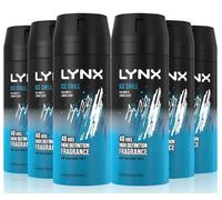 6 x Lynx 48 hrs Deodorant Body Spray 150ml - Ice Chill