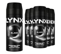 6 X LYNX BODY SPRAY BLACK 150 ml | 6 PACK BUNDLE