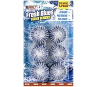 6 x Mighty Burst Fresh Blues Toilet Blocks - Drop-In Toilet Cistern Cleaner Tablets - Foaming Toilet Freshener for Limescale Control, Stain Prevention & Bathroom Odour Freshness