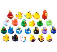 6 x Mini Rubber Ducks - Multipack Wacky Fun & Quirky Bath Toys for Kids - Surprise Characters Like Pirates, Cows & Unicorns - Perfect for Party Bags, Collectors & Gifts - Bulk Novelty Rubber Duckies