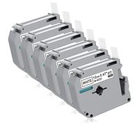 6 X MK231 Tapes Compatible with Brother M Tape 12mm 0.47 White M-K231 Use for P Touch Labeller Tape PT90 PTM95 Label Printer