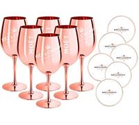 6 x Moet & Chandon Champagne Glass Rose Gold (Limited Edition) Ibiza Imperial Pure Glass Champagne Glass Rose Gold Glasses