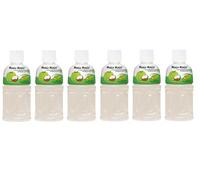 6 x Mogu Mogu Cocco Coconut Flavoured Drink, Coconut Flavoured Drink with Nata de Coco Disposable PET Bottle 320 ml