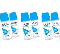 Mum Brisa Fresh Roll On Deodorant, 48 Hours Plus Protection, Anti-Perspirant, Vegan, Sustainable Glass Bottle, Alcohol Free Womens Mens Deodorant, Fresh Breeze Fragrance, 50 ml, Pack of 6