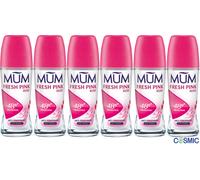 6 X Mum Roll On Fresh Pink Rose Anti Perspirant Deodorant 50ml Alcohol Free