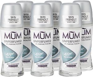 6 x Mum Unperfumed Soft 48 Hours Plus Protection Anti-Perspirant, 50 ml