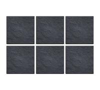Nicoman Square Stomp Stone Grey Slate Stepping Stone 30cm x 30cm in Dark Grey | Size: 6 Pack Nicoman Dark Grey 6 Pack