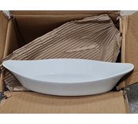 6 X NISBETS Olympia Whiteware Oval Eared Dishes 262mm Porcelain