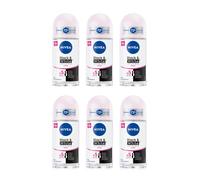 6 x Nivea Black & White Invisible Original Roll On Deodorant - 50ml x 6
