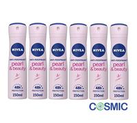 6 X Nivea Pearl and Beauty 48h Anti-Perspirant Deodorant, 150ml