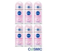 6 X NIVEA Pearl & Beauty Underarm Roll-On with Avocado Oil, Pearl Extracts, 50ml