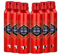 6 x Old Spice Captain Deodorant Body Spray 150ml Each Without Aluminium for Men