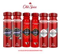 6 x Old Spice Mixed CAPTAIN, ORIGINAL, NIGHT PANTHER, Deodorant Body Spray 150ml